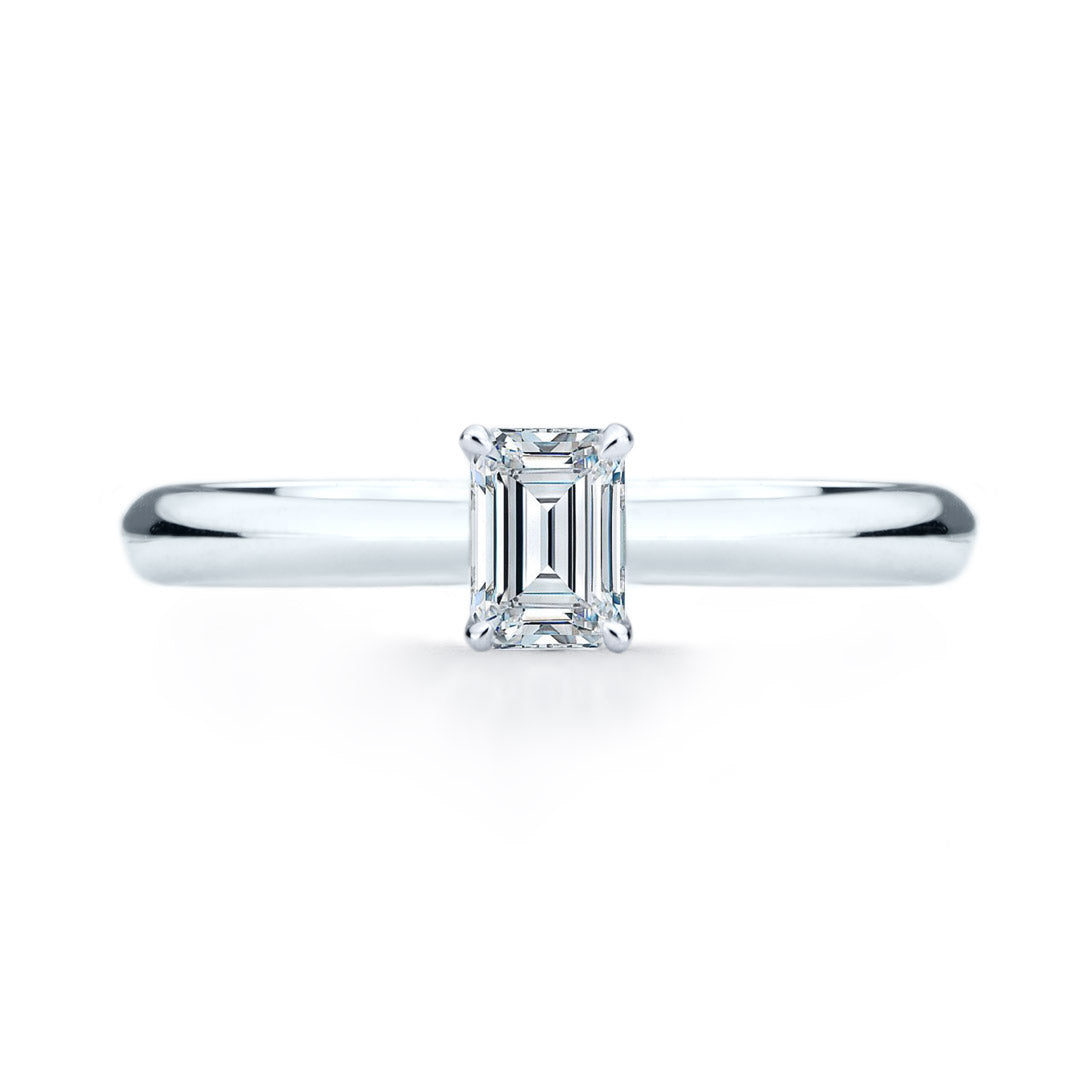 Bague de fiancailles Gabrielle diamant solitaire émeraude SR-1068