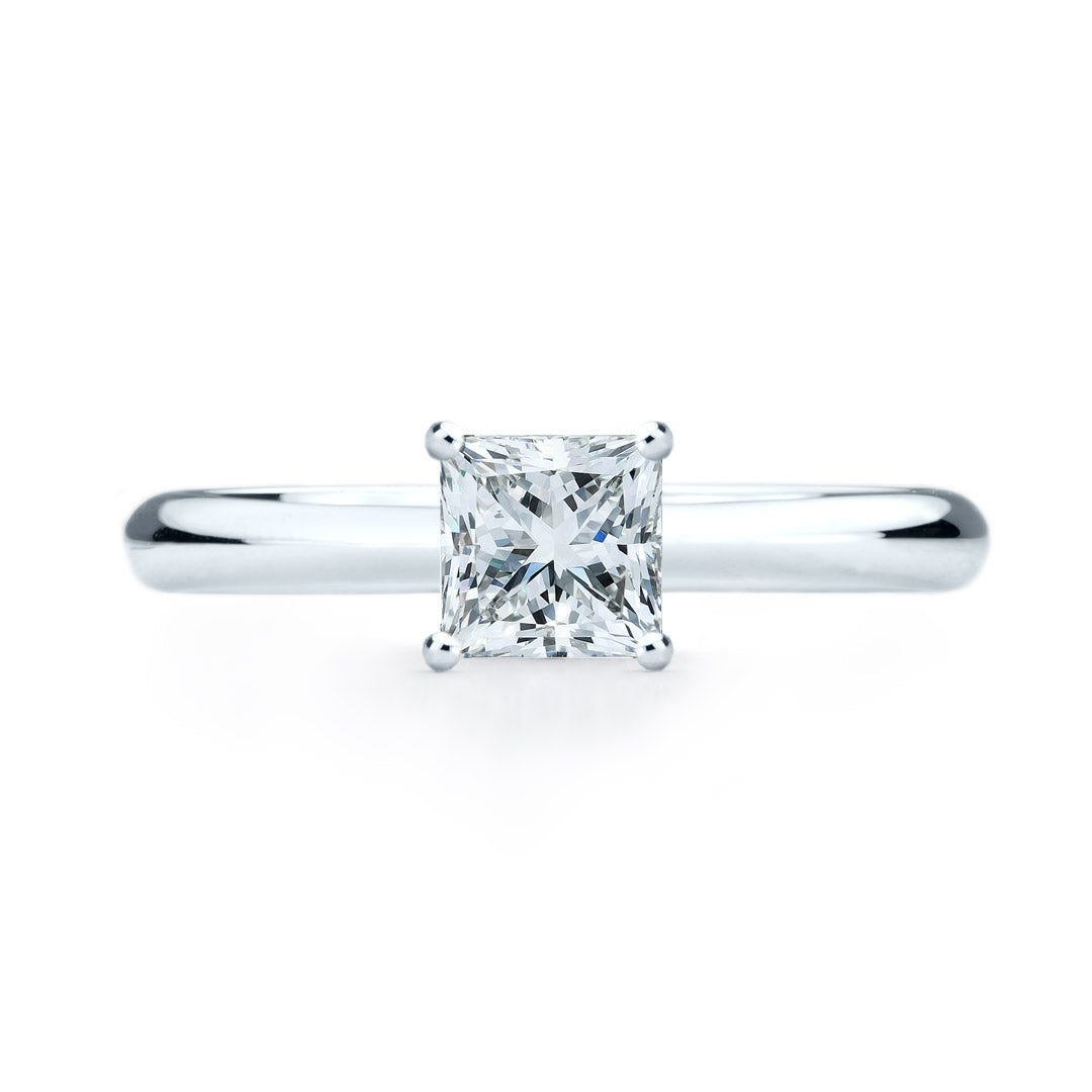 Bague de fiancailles Gabrielle diamant solitaire princesse SR-1068