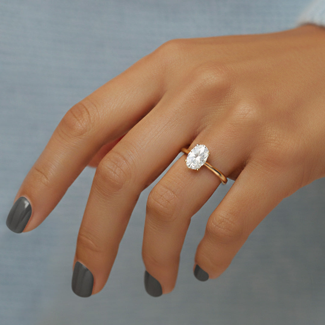 Bague de fiançailles diamant ovale Coraline Joaillerie St-Onge