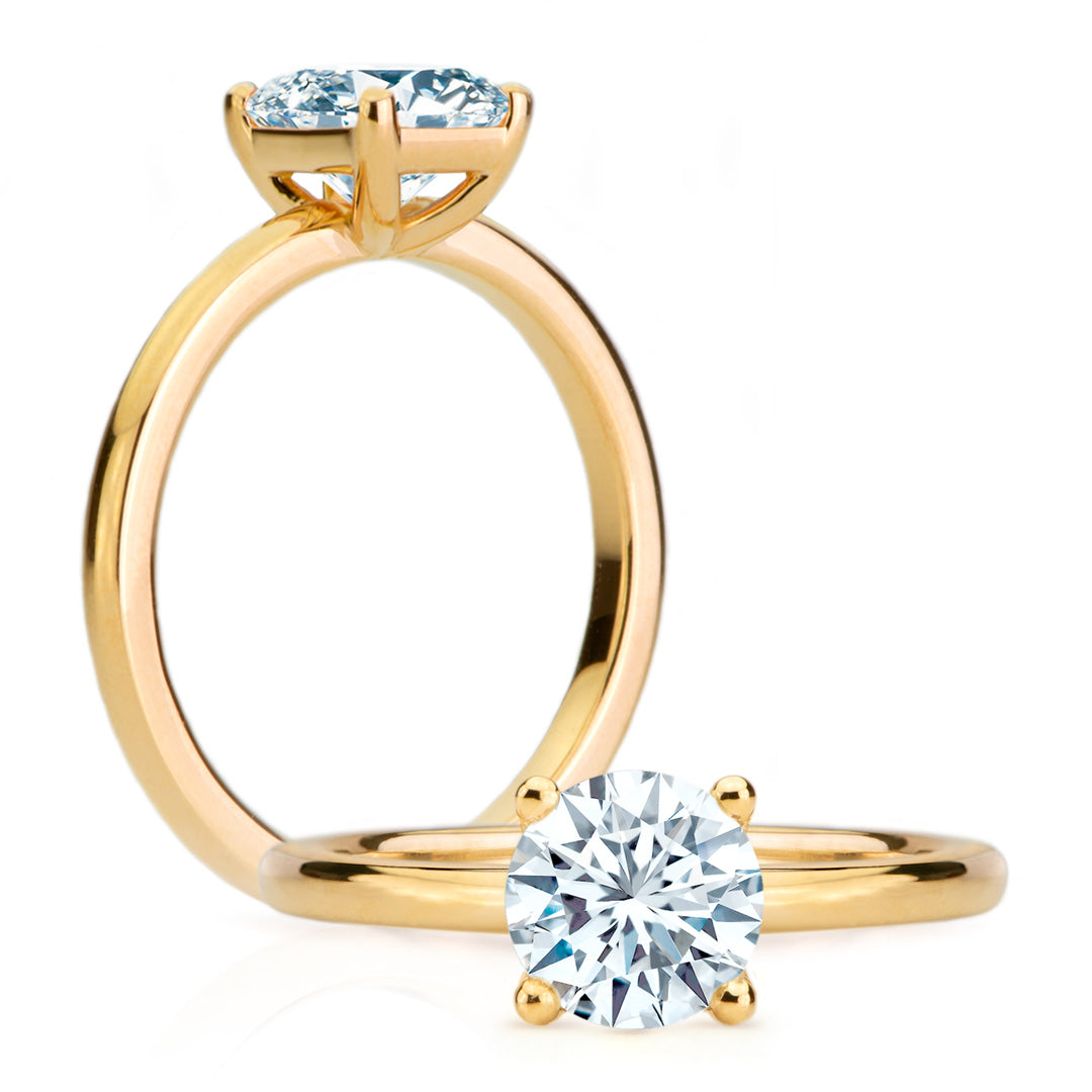 Bague de fiançailles diamant rond Évangéline Joaillerie St-Onge