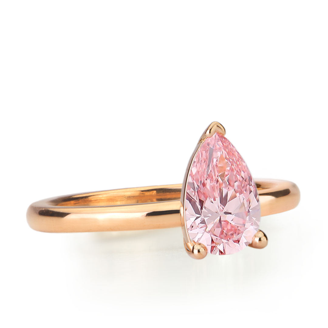 Pink Pear Lab Grown Diamond Ring St-Onge Jeweller