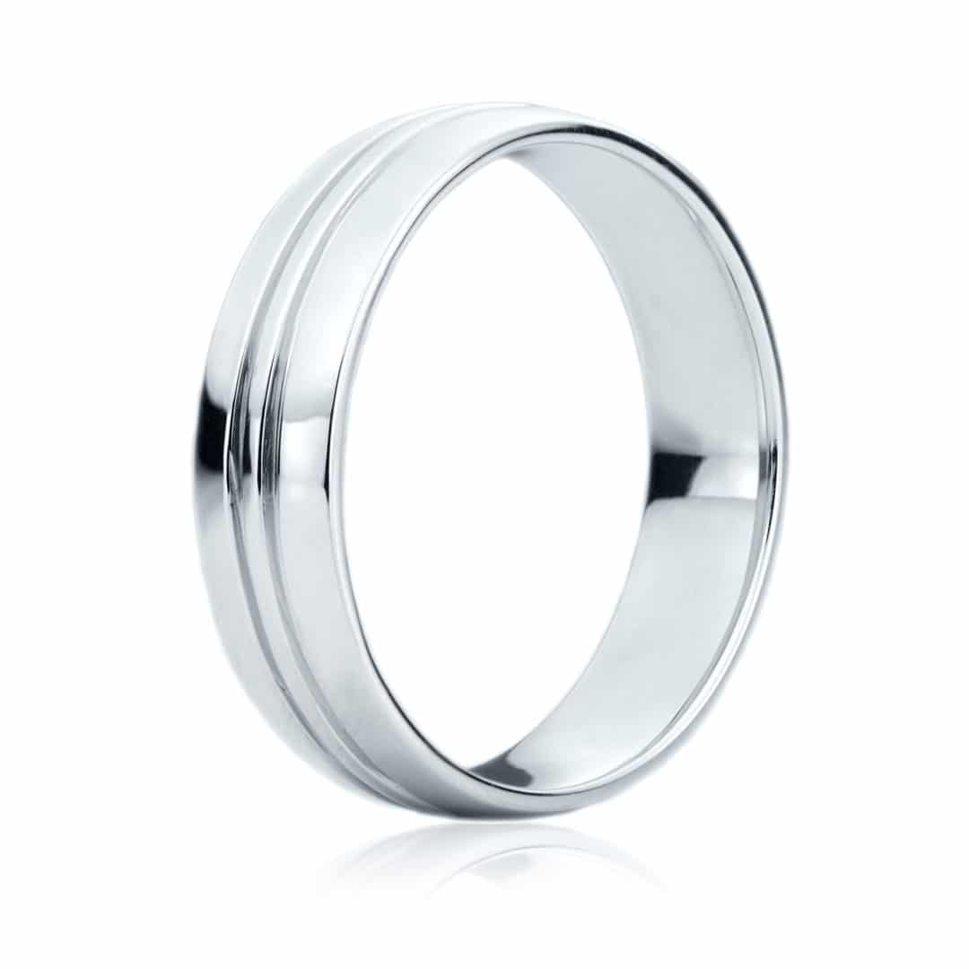 Alliance 2 lignes en or pour homme - JS-1097