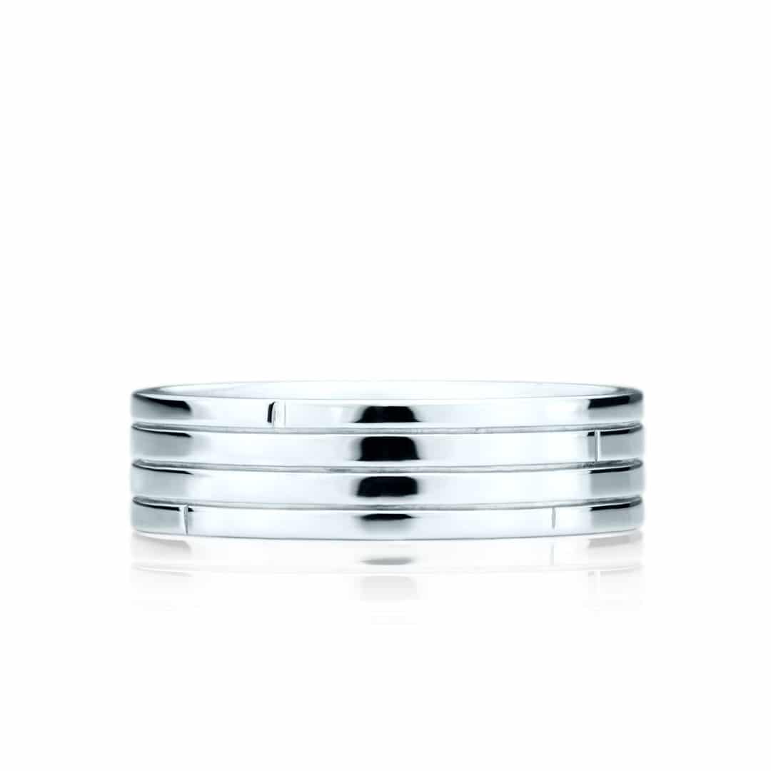 Alliance 4 lignes en or pour homme - JS-1095