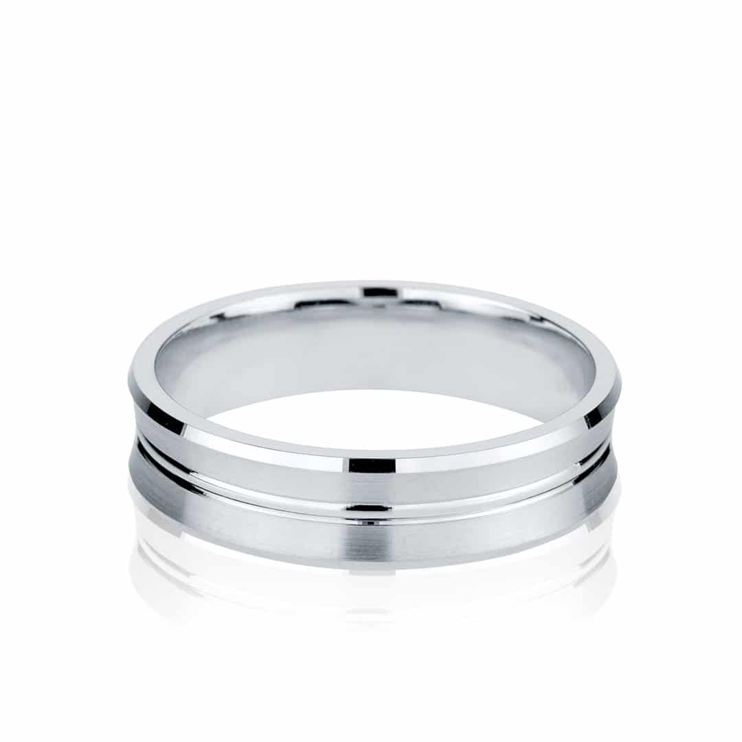Bague concave en or pour Homme - JS-1072