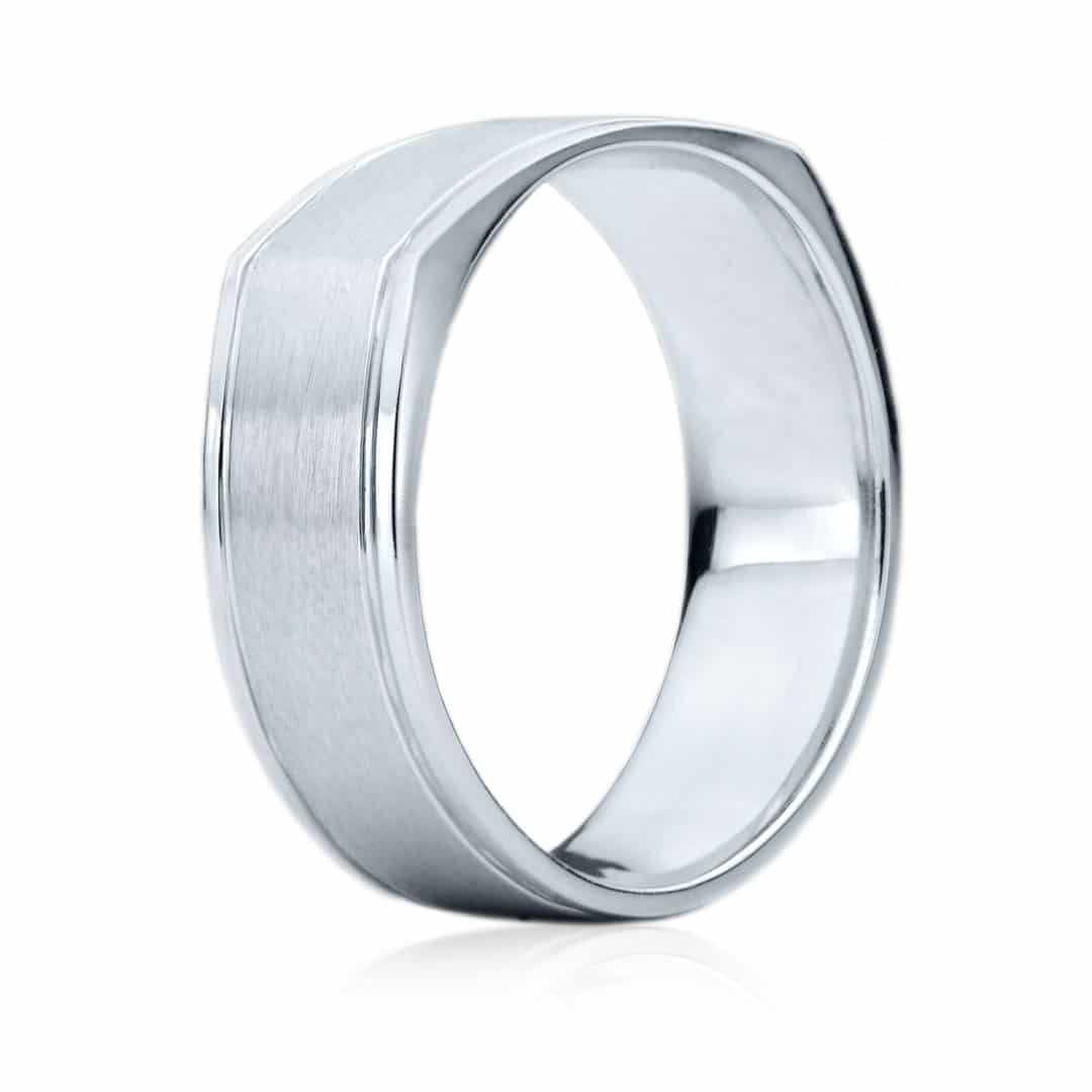 Alliance dessus plat en or pour homme - JS-1280