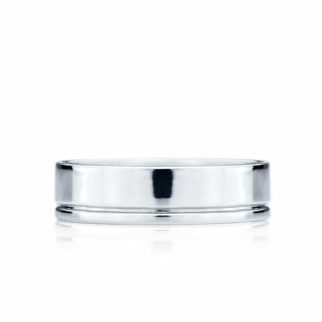 Alliance lignée hors centre en or pour homme - JS-1092