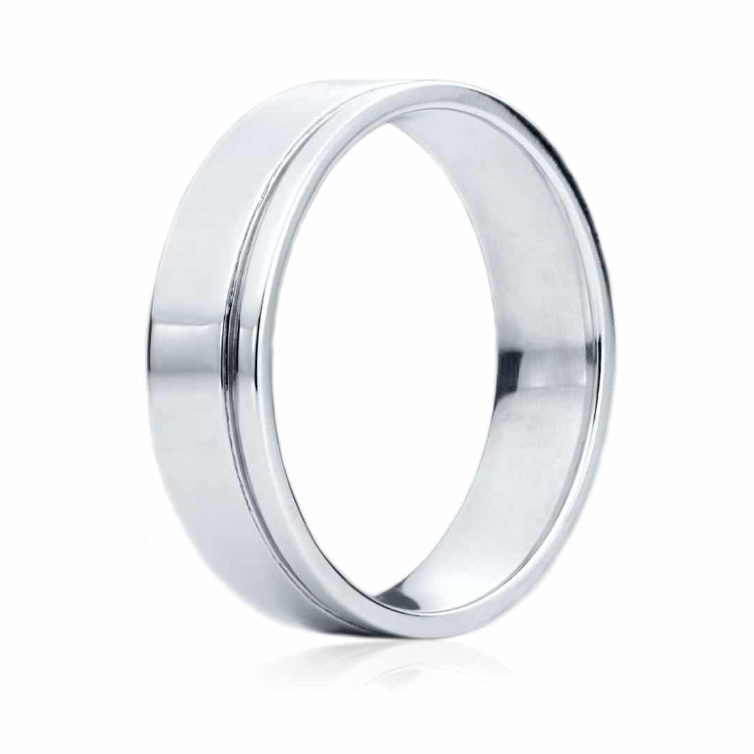 Alliance lignée hors centre en or pour homme - JS-1092