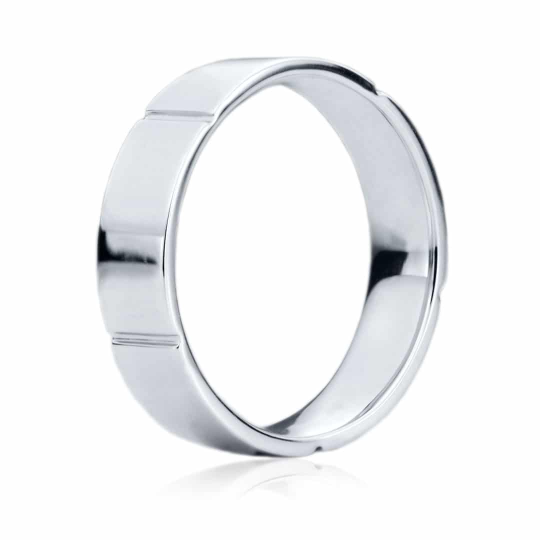 Alliance lignes droites en or pour homme - JS-1093