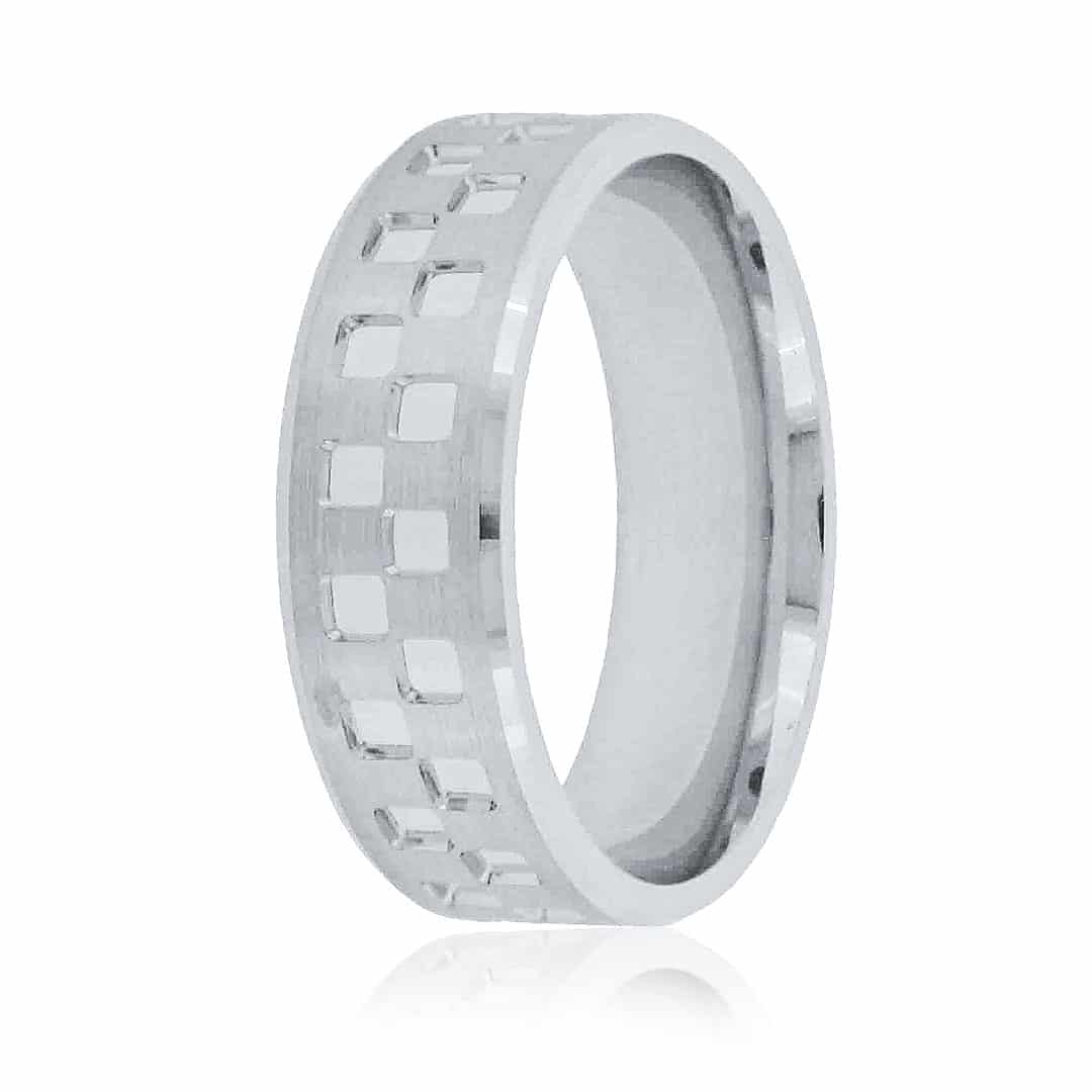 Bague motif damier pour Homme - ST-SQU