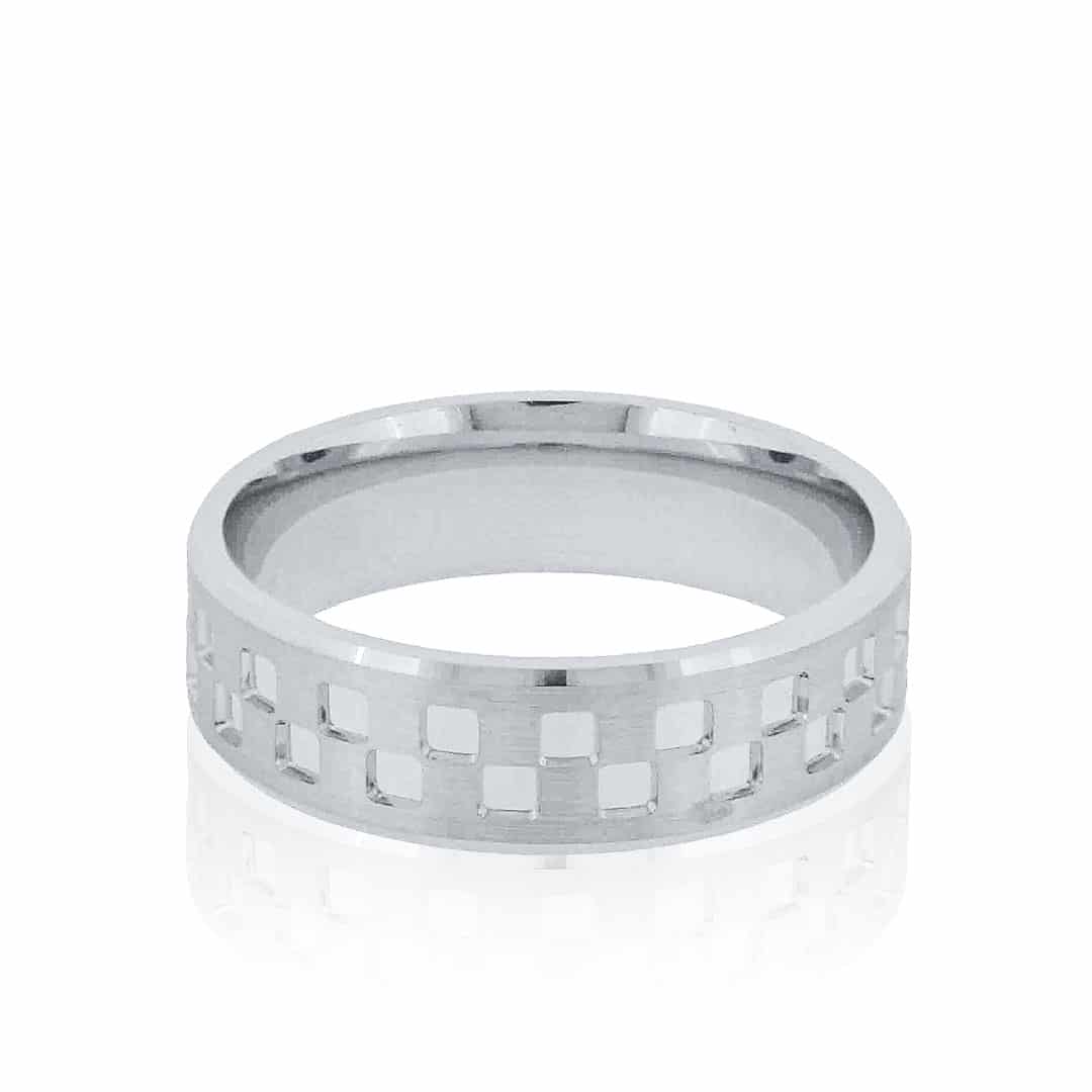 Bague motif damier pour Homme - ST-SQU