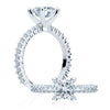 Bague de fiançailles Aurélie diamant princesse et bande de diamants