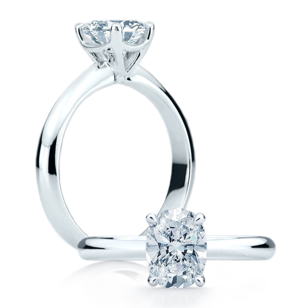 Bague de fiancailles Gabrielle diamant solitaire ovale SR-1068