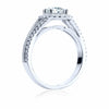 Bague de fiançailles Opéra à diamant solitaire et pavé BA-1026