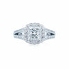 Bague de fiançailles Opéra à diamant solitaire et pavé BA-1026
