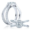 Bague de fiançailles Unisson à diamant solitaire et bande de diamants BA-1020