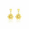 Boucles d'Oreilles Champagne or jaune avec diamants