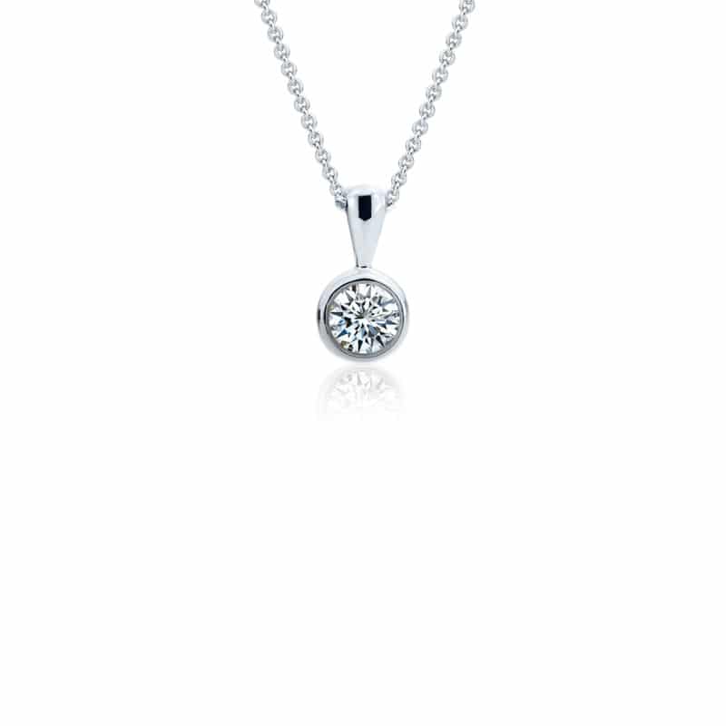 Pendentif Diamant Solitaire Solitaire Bezel Set Diamond Pendant St