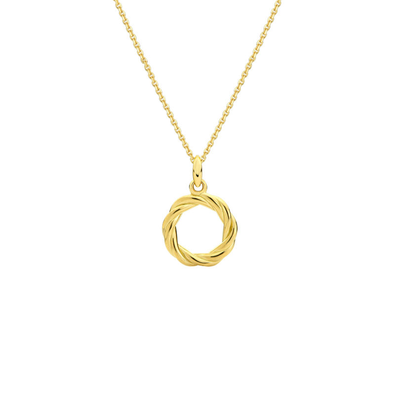 Round Braided Pendant in 18k Gold Trenza St-Onge Jeweller