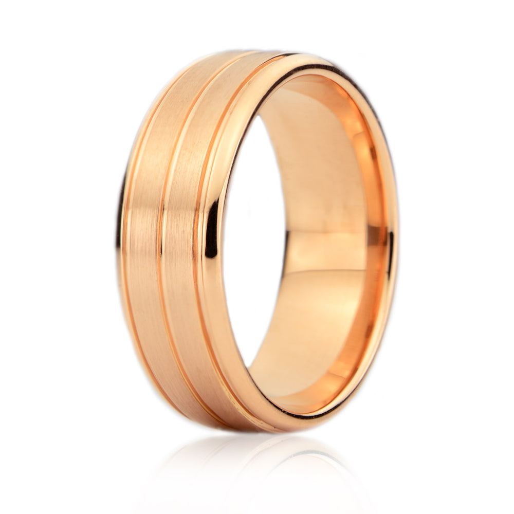 Rose Gold Band with Large Lines