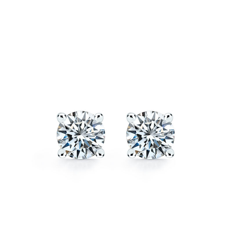 Solitaire diamond earrings - 4 prongs