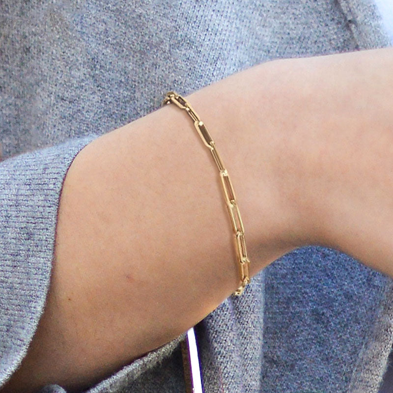 18k Gold Paperclip bracelet