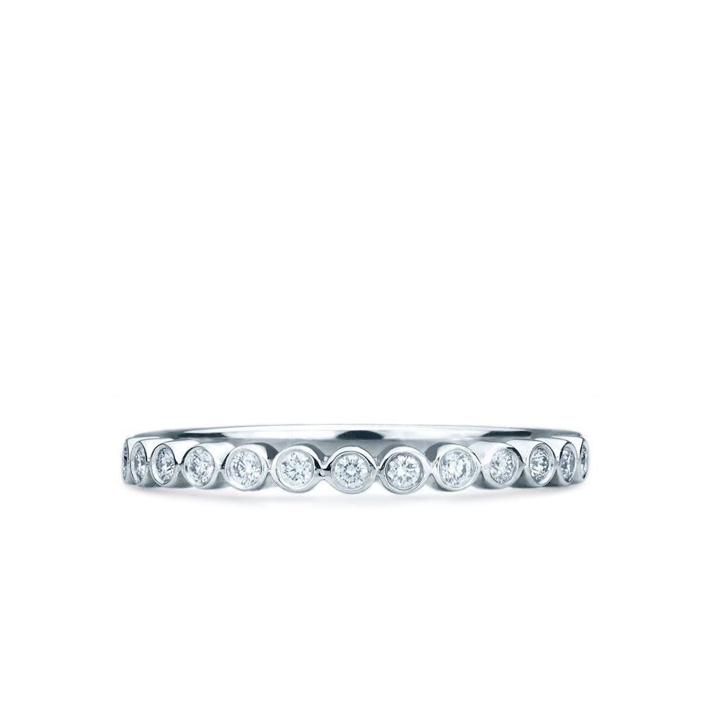 Alliance or blanc pour Femme diamants sertis clos