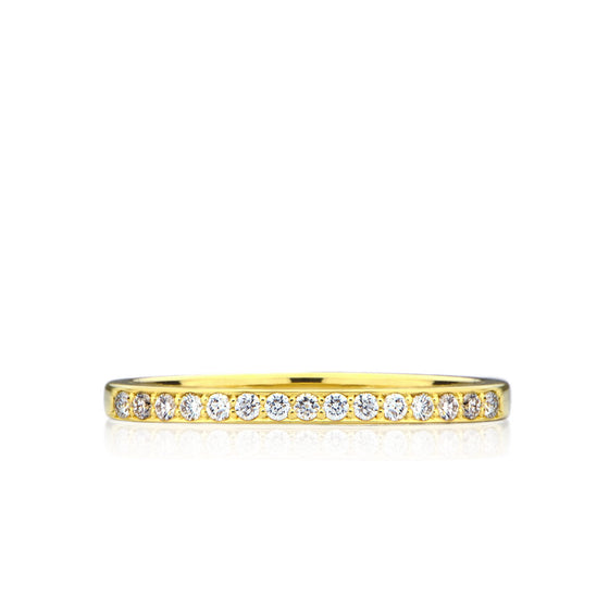 Alliance or jaune 18 carats avec diamants pour Femme - CAR-1017j