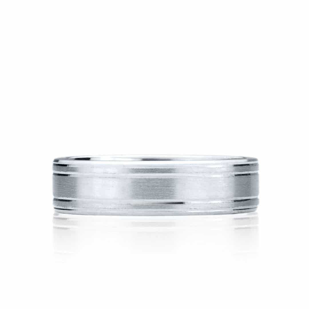 Bague lignée surface plane pour Homme - JS-1067