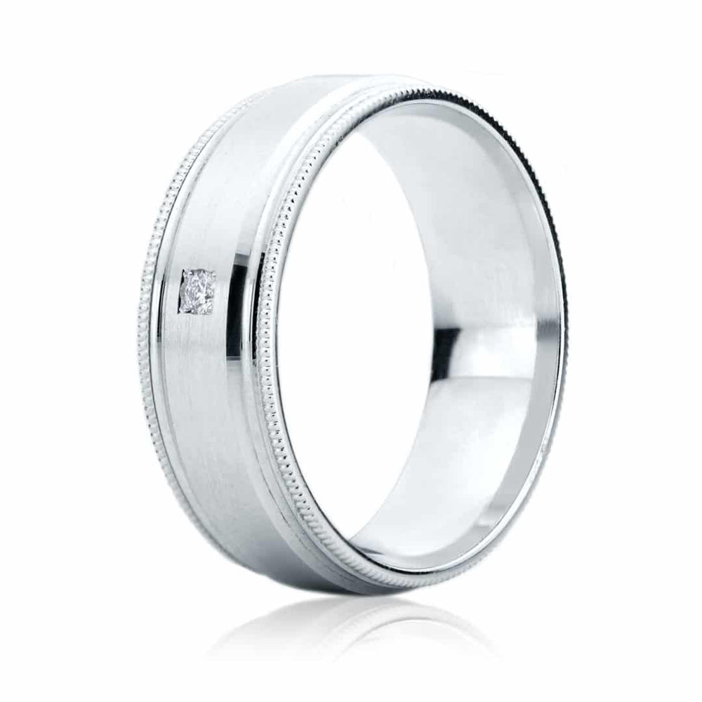 Alliance en or 18kt pour homme avec diamant JS-1069d