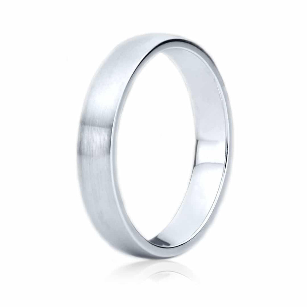 Bague or blanc 4.00mm pour Homme JS-1042 fini satiné