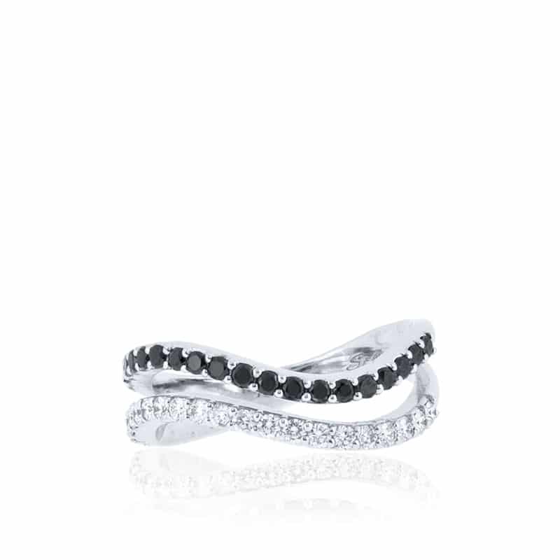 Bague Emily diamants blancs et noirs BA-1015