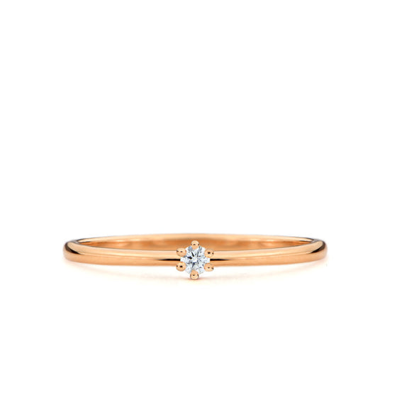 Hora 6 prongs gold ring with diamond