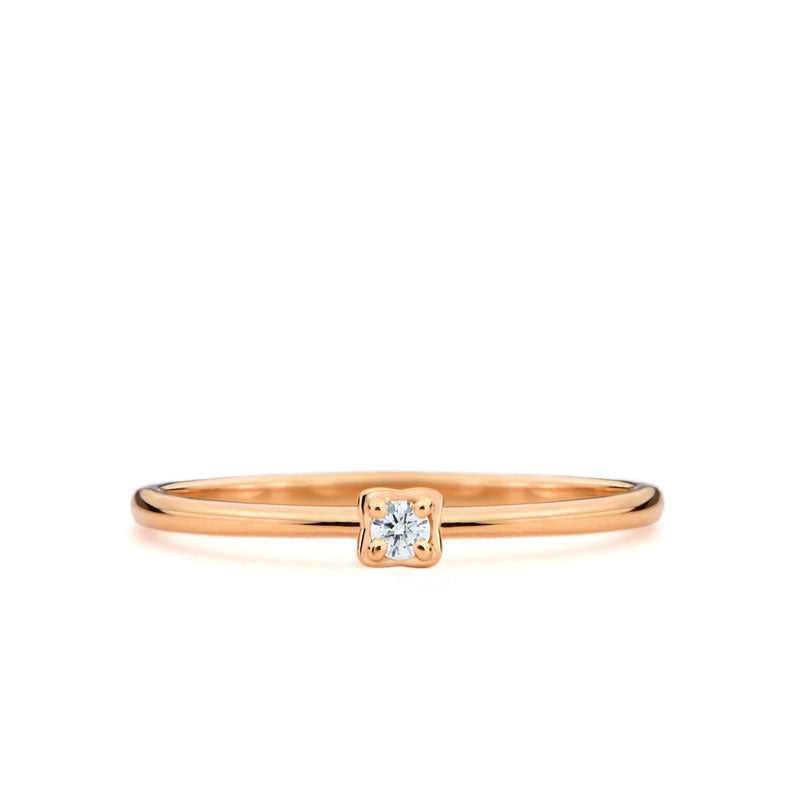 Lovis Square Gold ring with diamond