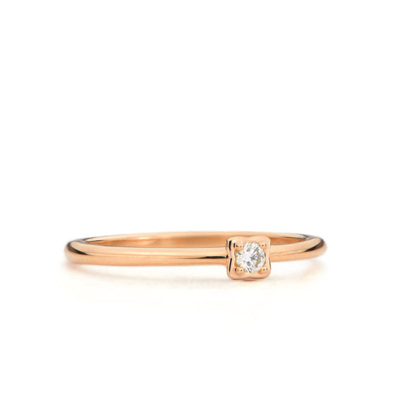 Lovis Square Gold ring with diamond