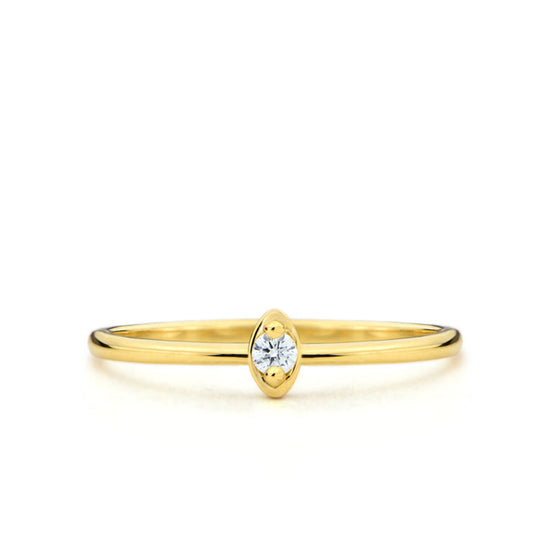 Luna Marquise Gold Ring with Diamond
