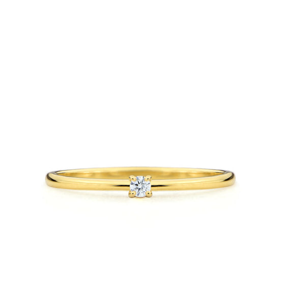 Mattina 4 prongs Gold ring with diamond