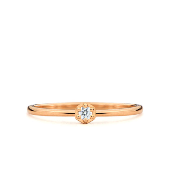 Verano Hexagon Gold Ring with Diamond