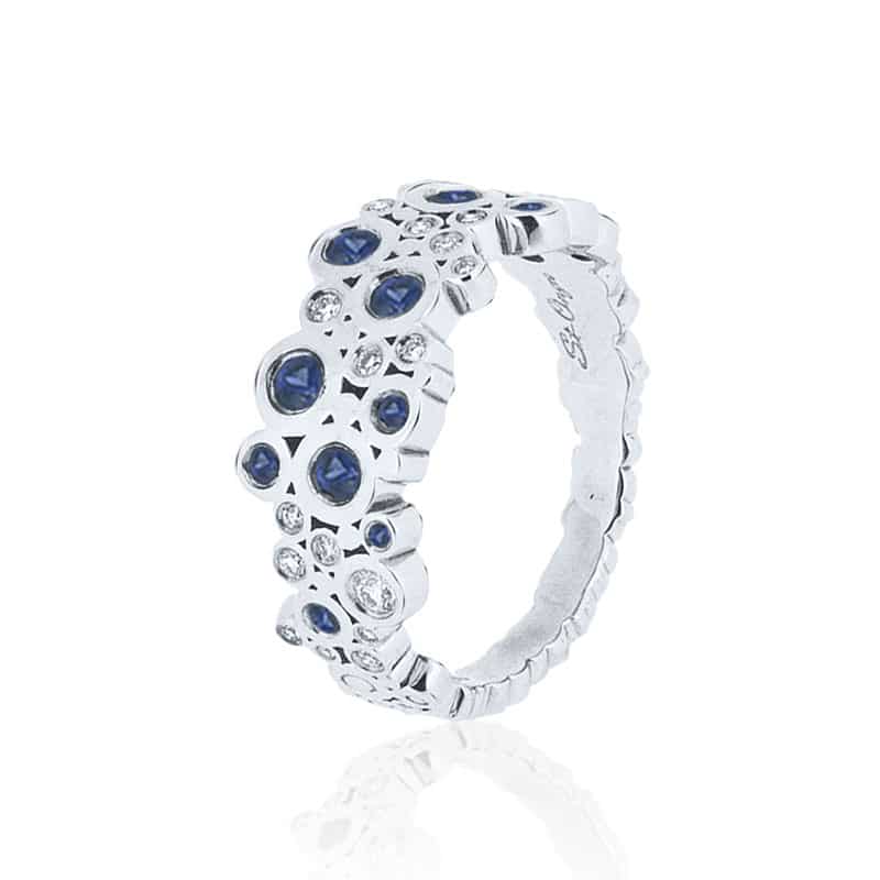 Bague Charlotte saphirs bleus et diamants BA-1017