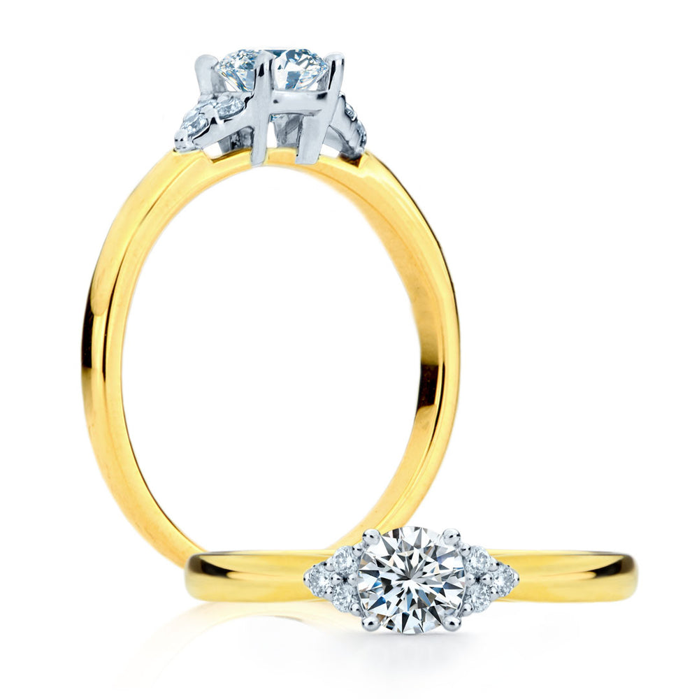 
                  
                    Bague de fiançailles Angélique à diamant solitaire rond or jaune
                  
                