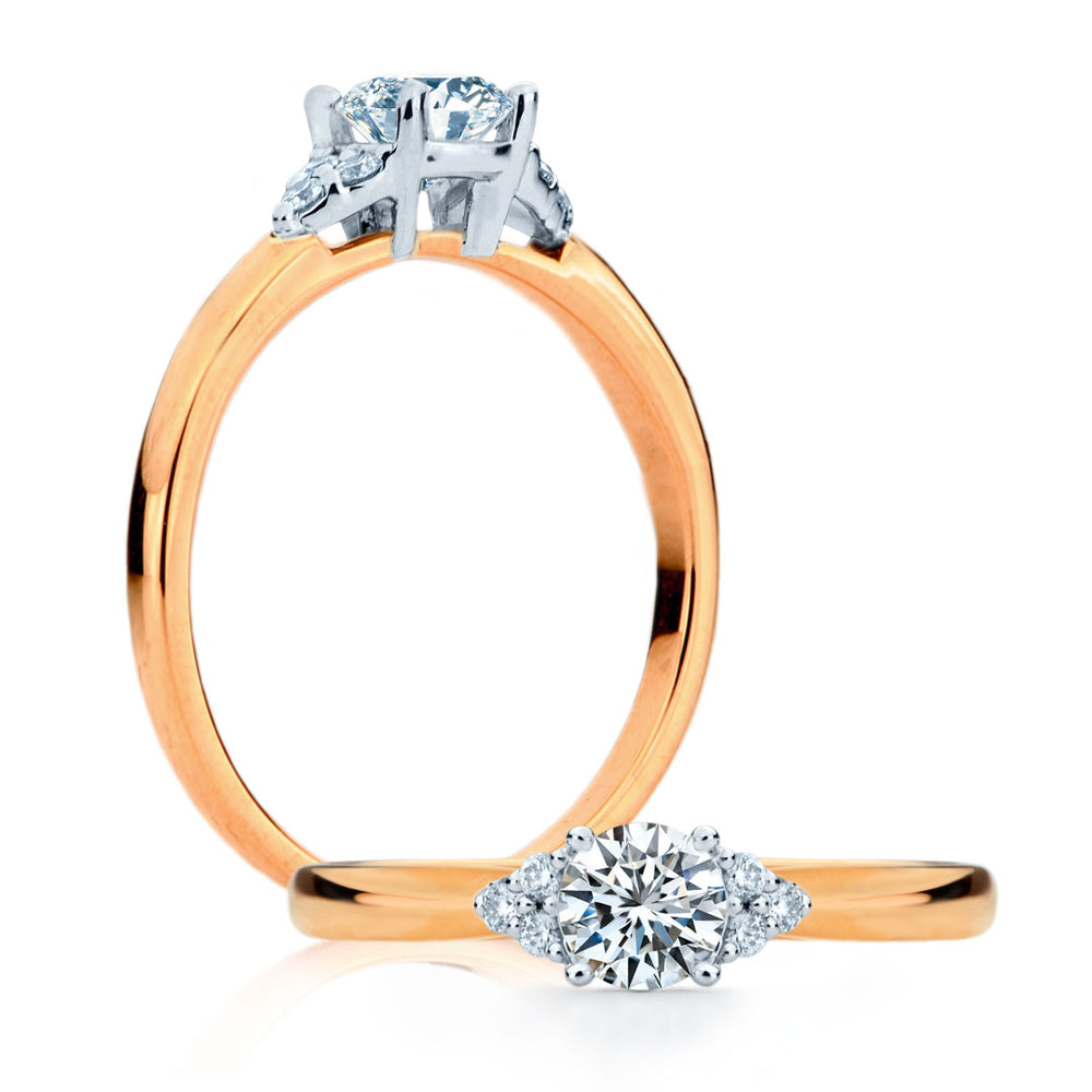 
                  
                    Bague de fiançailles Angélique à diamant solitaire rond or rose
                  
                
