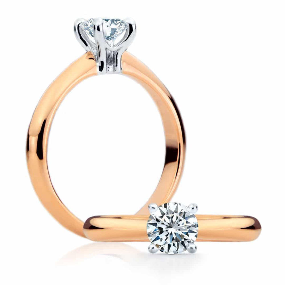 
                  
                    Bague de fiançailles Camilia à diamant solitaire en or rose
                  
                