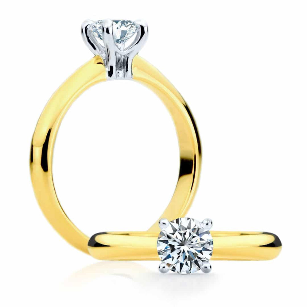 
                  
                    Bague de fiançailles Camilia à diamant solitaire en or jaune
                  
                
