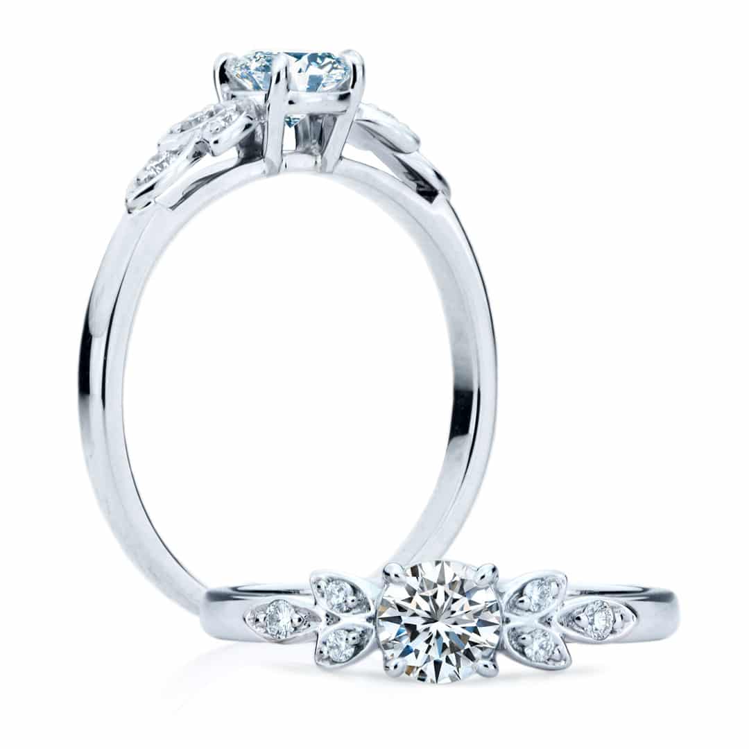 Bague de fiançailles Florence à diamant solitaire en or blanc 18Kt