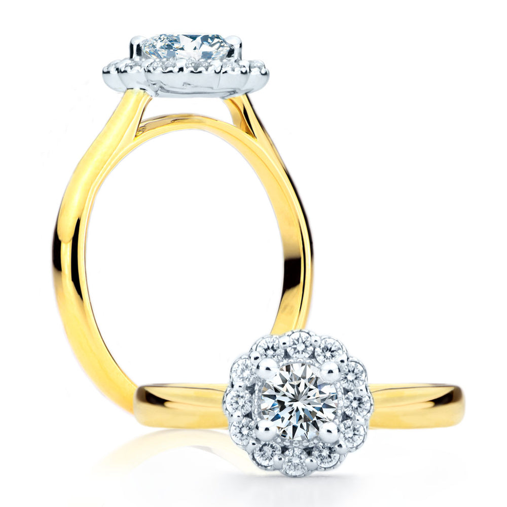 
                  
                    Bague de fiancailles Marilou diamant solitaire rond avec halo or jaune SR-1072
                  
                