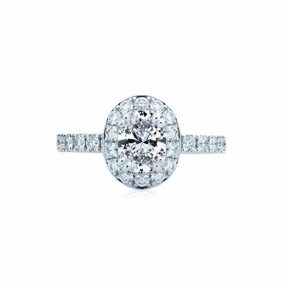 Bague de fiançailles Nora à diamant solitaire et bande de diamants SR-1077