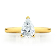  Bague de fiançailles Adeline en or jaune 18 carats à diamant solitaire ornée d'un diamant de laboratoire de taille poire