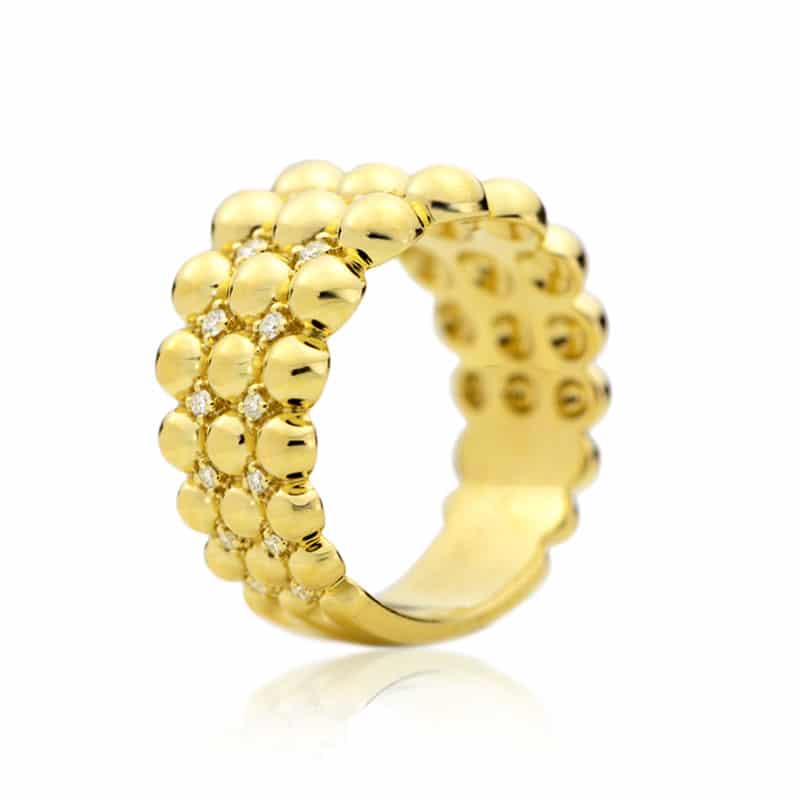 Bague en or jaune avec diamants BA-1047