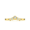 V-shaped ring with bezel set diamonds