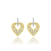 Boucles d'Oreilles Coeur Edwardien or jaune avec diamants