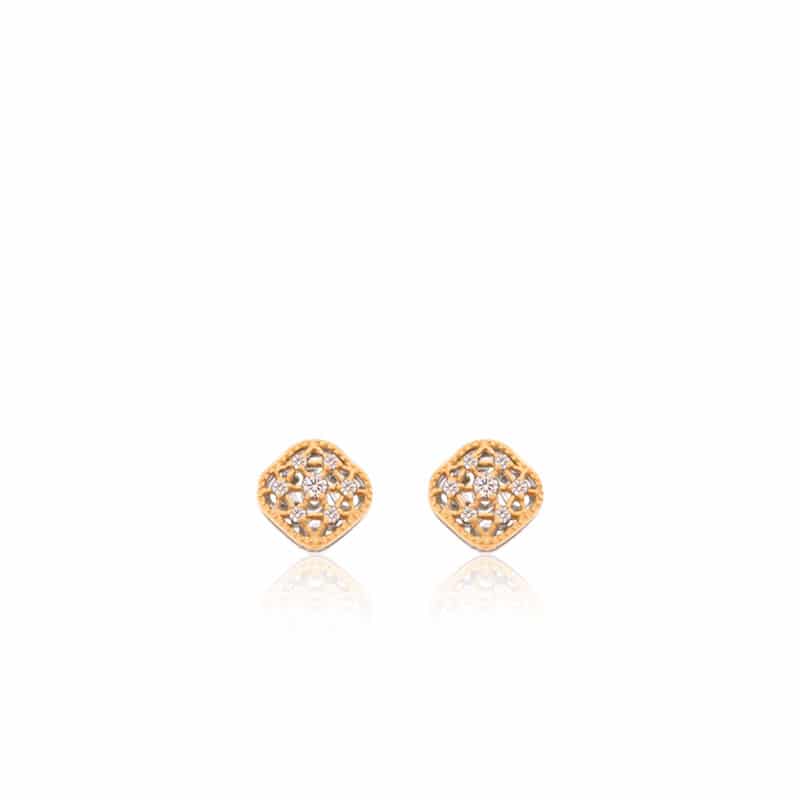
                  
                    Boucles Oreilles petit Coussin or rose avec diamants
                  
                